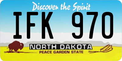 ND license plate IFK970