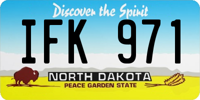 ND license plate IFK971