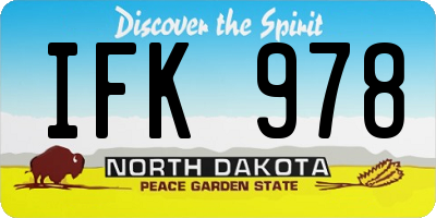 ND license plate IFK978