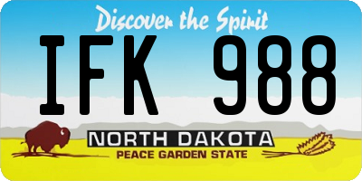 ND license plate IFK988