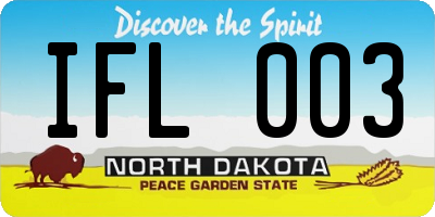 ND license plate IFL003