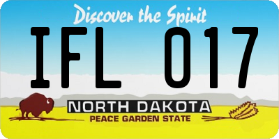 ND license plate IFL017