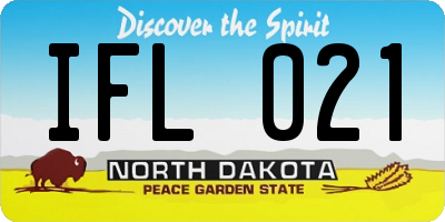 ND license plate IFL021
