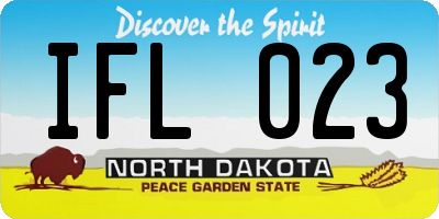ND license plate IFL023