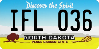 ND license plate IFL036