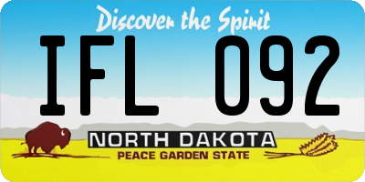 ND license plate IFL092