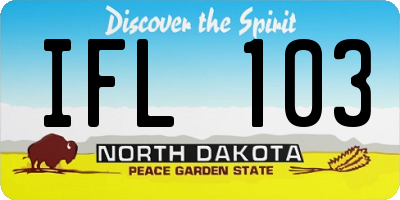 ND license plate IFL103