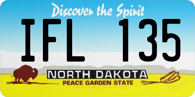 ND license plate IFL135