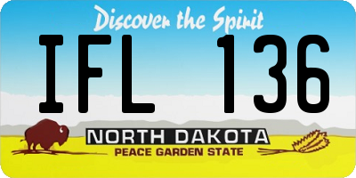 ND license plate IFL136