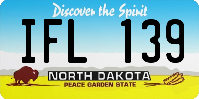 ND license plate IFL139