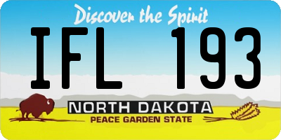 ND license plate IFL193