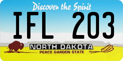 ND license plate IFL203