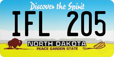 ND license plate IFL205