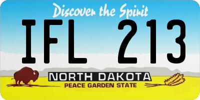 ND license plate IFL213