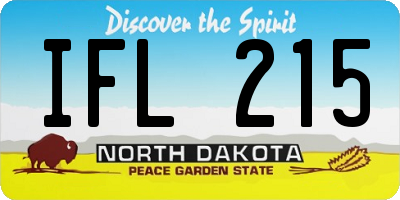 ND license plate IFL215