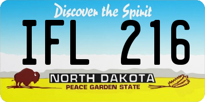 ND license plate IFL216