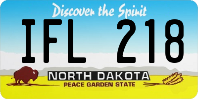 ND license plate IFL218