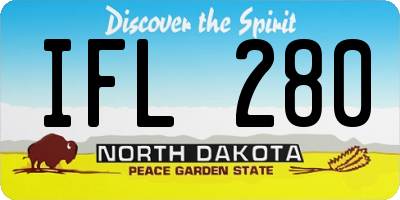 ND license plate IFL280