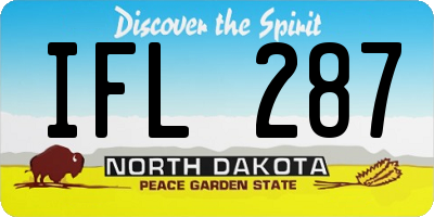 ND license plate IFL287