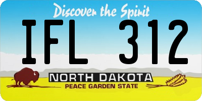 ND license plate IFL312