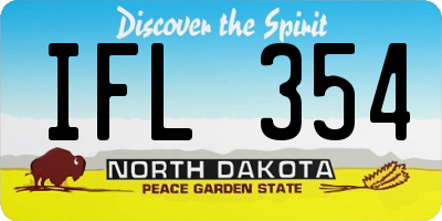 ND license plate IFL354