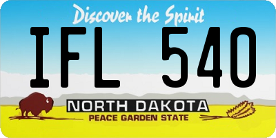 ND license plate IFL540