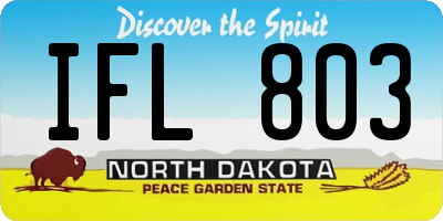 ND license plate IFL803
