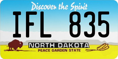 ND license plate IFL835