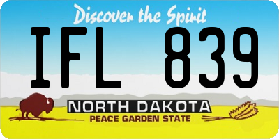 ND license plate IFL839