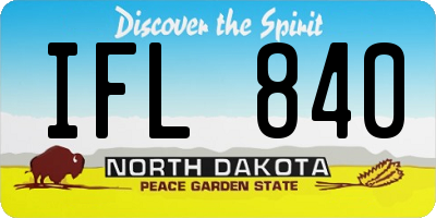 ND license plate IFL840