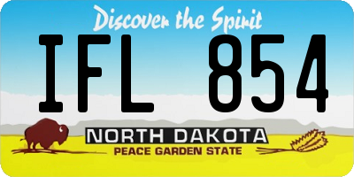 ND license plate IFL854