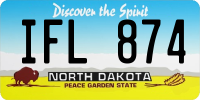 ND license plate IFL874