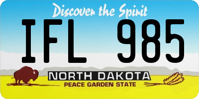 ND license plate IFL985