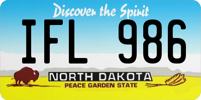 ND license plate IFL986