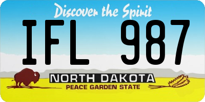 ND license plate IFL987