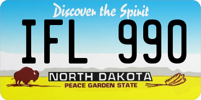 ND license plate IFL990