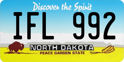 ND license plate IFL992