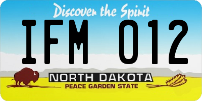 ND license plate IFM012