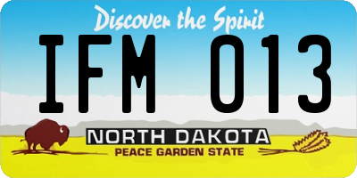 ND license plate IFM013