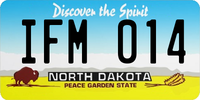 ND license plate IFM014