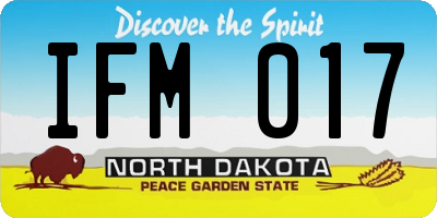 ND license plate IFM017