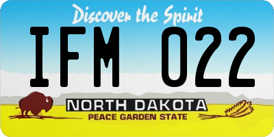 ND license plate IFM022