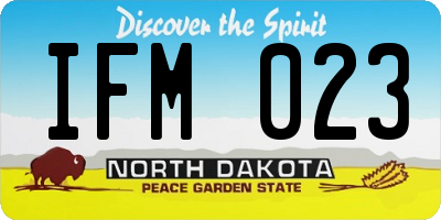 ND license plate IFM023