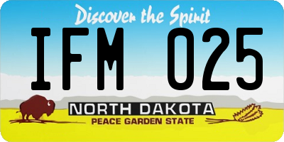 ND license plate IFM025