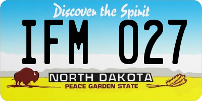 ND license plate IFM027