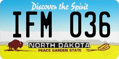 ND license plate IFM036