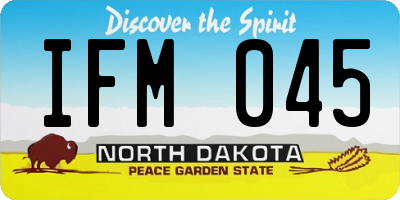 ND license plate IFM045