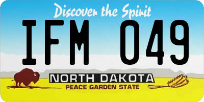 ND license plate IFM049