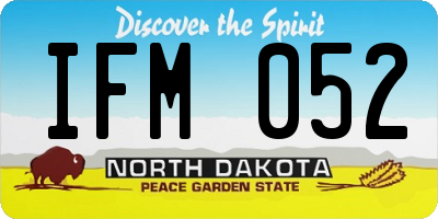 ND license plate IFM052