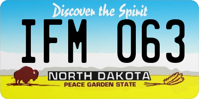 ND license plate IFM063